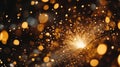 Golden Sparks Explode In Dark Night Setting Royalty Free Stock Photo