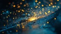 Golden Sparks Exploding On Dark Surface Royalty Free Stock Photo