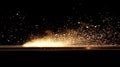 Golden Sparks Exploding From Metal Surface Royalty Free Stock Photo