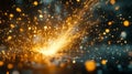 Golden Sparks Exploding From Metalwork Process Royalty Free Stock Photo
