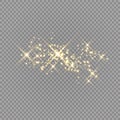 Golden sparks glitter special light effect. Vector sparkles on transparent background. Christmas abstract pattern Royalty Free Stock Photo