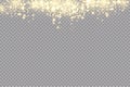 Golden sparks glitter special light effect. Vector sparkles on transparent background. Christmas abstract pattern Royalty Free Stock Photo