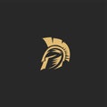 Golden spartan helmat vector illustration