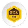 Golden special offer label icon circle