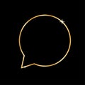 Golden speech bubble. Communication cloud shape. Message Vector element. Contour line symbol. Royalty Free Stock Photo