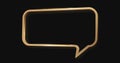 Golden speech bubble luxury icon on dark background. Vector illustration Royalty Free Stock Photo