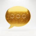 Golden speech bubble with three rings isolated on white background Royalty Free Stock Photo