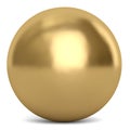 Golden sphere or ball isolated on white background. 3D illustration.