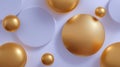 Golden Spheres and Circles Art by Generative AI Royalty Free Stock Photo