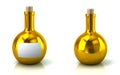 Golden spherical bottles