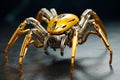 Golden spider robot. Generate Ai