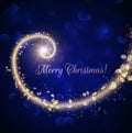 Golden spiral christmas background. Vector eps10 Royalty Free Stock Photo