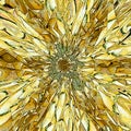 Golden splinters with effect of explosion kaleidoscope
