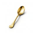 Golden spoon isolated on white background, created with generative AI