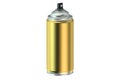Golden spray paint can