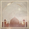 Golden square Eid Mubarak frame Royalty Free Stock Photo