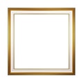 Golden Square Empty Picture Frame Isolated