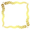 Golden square frame Flower wreath vector Black golden wreath White congratulations banner icon triumph leaf formal floral