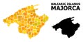 Golden Square Mosaic Map of Majorca Royalty Free Stock Photo