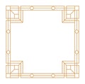 Golden squared pattern frame. Art deco vintage label Royalty Free Stock Photo