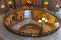 Golden staircase and Rotunda on third floor of Statehouse in Springfield, Illinois, USA