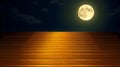 Golden stairs ascending under a full moon at night Royalty Free Stock Photo