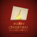 Golden stamp christmas card 3