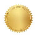 Golden stamp isolated on white background. Luxury seal. Vector design element.