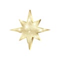 Golden star with glitters. Shiny Christmas decoration. Gold Star with sparkles. Vector illustration isolated on white background Royalty Free Stock Photo