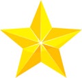 A golden star isolated on a white background. Royalty Free Stock Photo