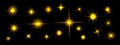 Golden star shine effects, yellow flash lights