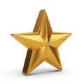 a golden star with a shiny surface and a simple white background Royalty Free Stock Photo