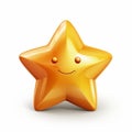 a golden star with a smiley face on a white background Royalty Free Stock Photo