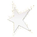 Golden star vector banner on white background. Gold glitter star Royalty Free Stock Photo