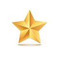 Golden star vector 3d illustration. Gold medal star isolated decoration icon