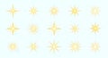 Golden starburst and sparkle collection on light background Royalty Free Stock Photo