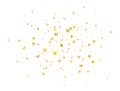 Golden stars confetti on white background. Christmas Luxury texture. Glitter elegant design elements. Gold shooting Royalty Free Stock Photo