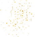 Golden stars falling on white background. Glitter gold shooting stars. Christmas texture. Luxury elegant design elements