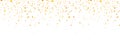 Golden stars frame on long banner. Celebration banner. Gold shooting stars. Glitter elegant design elements. Magic Royalty Free Stock Photo