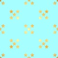 Golden Stars Seamless Pattern. The vector image. Gold Starry night sky Royalty Free Stock Photo