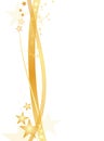Golden stars on white, border Royalty Free Stock Photo