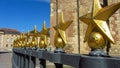 Golden start detail in the fence of Basilica of Saint Sernin, Toulouse Royalty Free Stock Photo