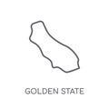 Golden state linear icon. Modern outline Golden state logo conce