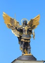 Golden statue of Archangel Michael in Kiev Royalty Free Stock Photo