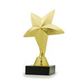 Golden statue award in form of star Royalty Free Stock Photo