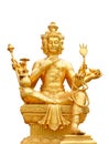 Golden statue of Brahma isolated with clipping path.