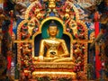 Golden Statue of Buddha inside Namdroling Monastery