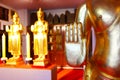 Golden statue of Buddha pacifying relatives Royalty Free Stock Photo