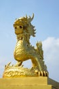 Golden statue of a dragon in the forbidden Purple city Hue, Vietnam Royalty Free Stock Photo