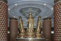 Golden statue goddess of Mercy Guanyin or Quan Yin statue at Fo Guang Shan Thaihua Temple